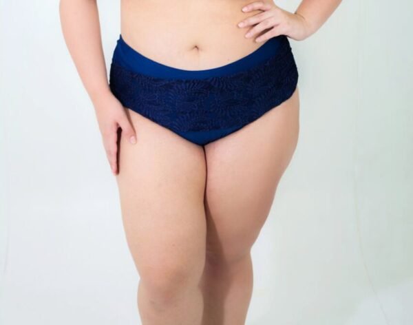 PARTE DE BAIXO TANGA COM RENDA AZUL PLUS SIZE